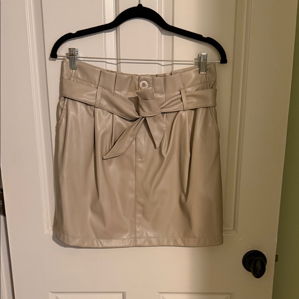 Kendall & Kylie Tan Pencil Skirt with Tie